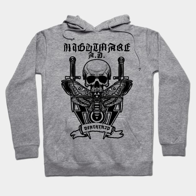 NIGHTMARE A.D. "Deathtrip" (For Lighter Colour Shirts) Hoodie by lilmousepunk